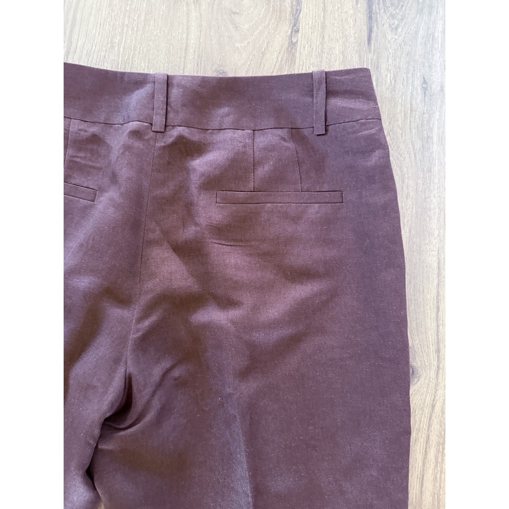 Ann Taylor LOFT "Ann" Pants Women's 6 Brown Linen Blend Lined - Picture 10 of 13